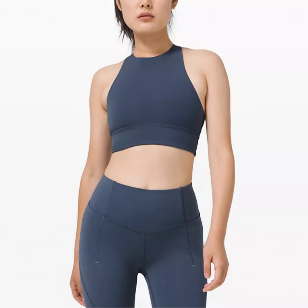 Lululemon - Energy High-Neck Longline Tough Bra - Iron Blue
